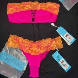 Beach Bunny Pink and Orange Bandeau